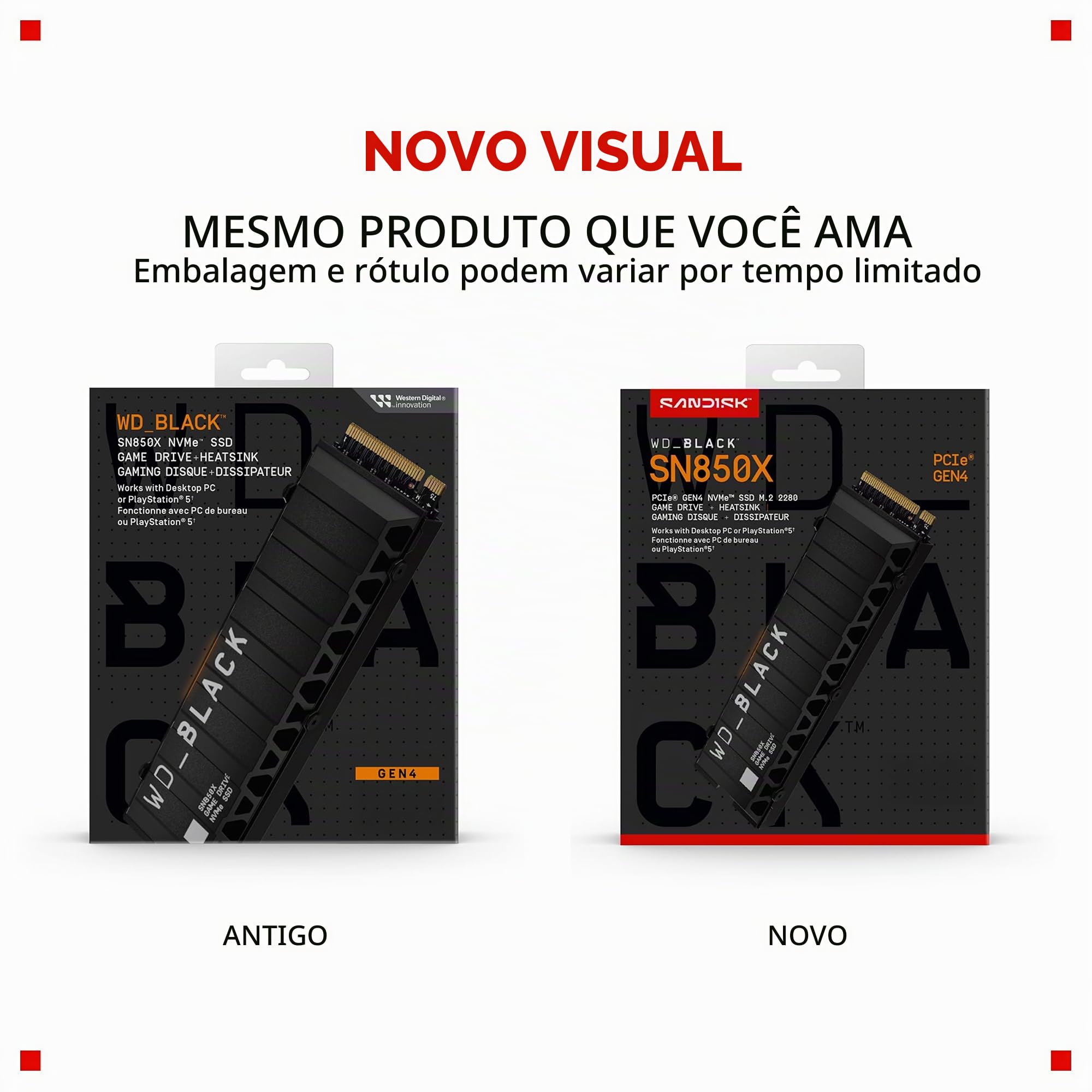 WD_BLACK Unidade interna de estado sólido para jogos SN850X NVMe